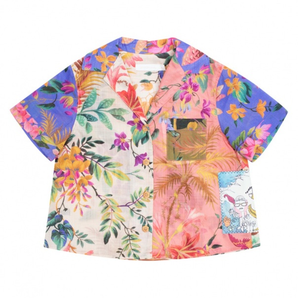 ZIMMERMANN Kids' Tropicana Print Camp Shirt